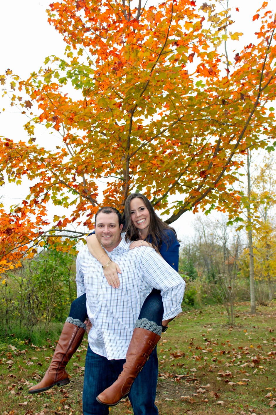 Powers, Patrick &amp; Katie, Piggyback, Smile, Colors Changed